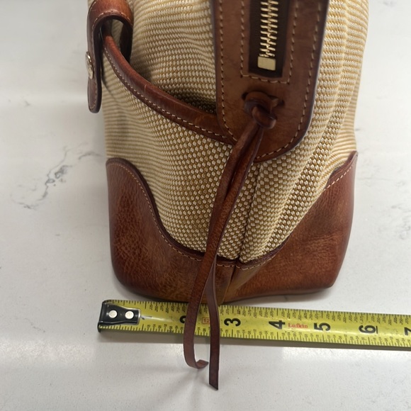 Dooney Bourke Tote Satchel Handbag Purse Weave Vintage RARE Tweed Leather - Picture 8 of 15